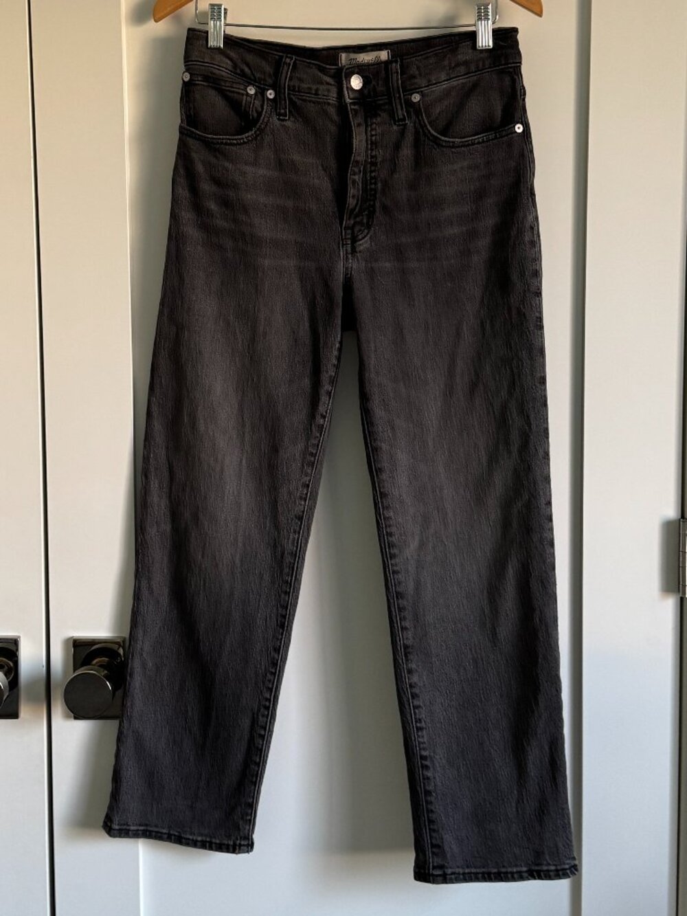 Madewell Perfect Vintage Straight Jean faded black size 28P